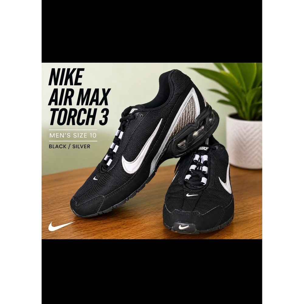 Nike‎ Air Max Torch 3 Black Running Shoes Mens 10 Sneakers streetwear y2k